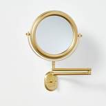 Wall-Mounted Brass Magnifying Swivel Mirror Antique Finish - Hearth & Hand™ with Magnolia