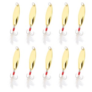 Unique Bargains Treble Hooks Metal Spinner Fishing Spoons for Freshwater Saltwater Salmon 10 Pcs - 1 of 4