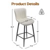NicBex Faux Leather Counter Height Bar Stools Set of 2,Counter Stools with Chrome Base,Footrest,Bar Chairs for Kitchen,Living Room,Cafes - 3 of 4