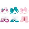 Hudson Baby Infant Girl 12Pc Headband and Socks Giftset, Tie-Dye Dinosaurs, One Size - 2 of 3