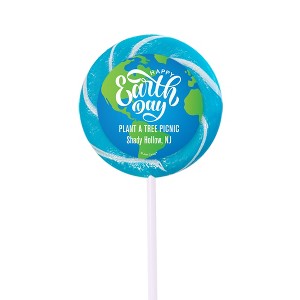 24ct Earth Day Lollipops Candy Party Favors Promotional Giveaways (24 Pack) - Blueberry - by Just Candy - 1 of 4