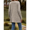 Women's Sweater Cardigan Ribbed Knit Long Sleeve Cardigan Solid Color Open Front Sweater - 2 of 4