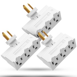 Fosmon [ETL Listed] 3-Outlet Multi Plug Wall Outlet Extender, 3-Prong Swivel Grounded Outlet Splitter, Indoor Outlet Adapter for Travel - 1 of 4