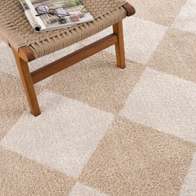 Hauteloom Arilla Beige Washable Diamond Area Rug