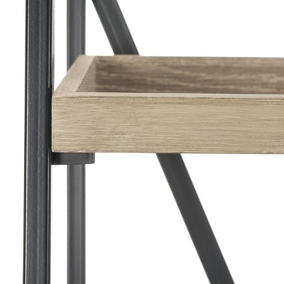 Joel 63'' Black Iron and Oak Finish 5-Tier Etagere