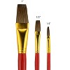 Fundamentals Short Handled Brush Set - Economical Paint Brush Set No. 10 for Beginning Artists - Large Natural Strokes Brushes Set of 3 Paintbrushes - 2 of 4