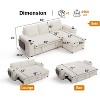 Vipbear 85" Modular Sectional Sleeper Sofa with Pull Out Bed, 3 Seat Plush Corduroy L Shaped Couch , Tool Free Assembly - 4 of 4