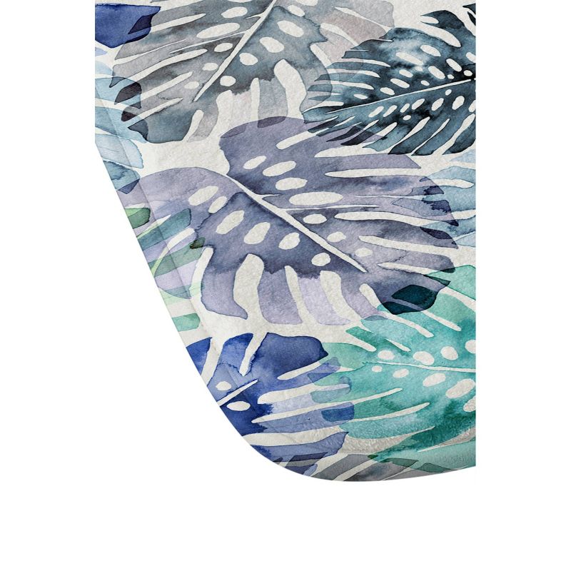 Ninola Design Tropical Jungle Leaves Memory Foam Bath Mat Blue - Deny Designs, 3 of 5