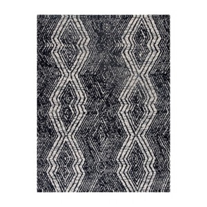 Anji Mountain 36"x48" Smiljan 1/2" Rug'D Chair Floor Mat Black/White: Indoor Polyester Felt-Backed, Spot Clean - 1 of 4