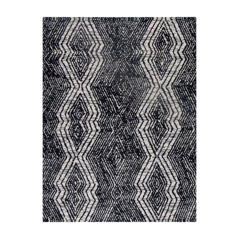 Anji Mountain 36"x48" Smiljan 1/2" Rug'D Chair Floor Mat Black/White: Indoor Polyester Felt-Backed, Spot Clean - image 1 of 4