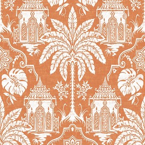 Imperial Orange Damask Paste the Wall Wallpaper - 1 of 4