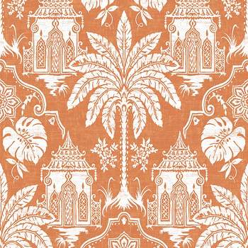 Imperial Orange Damask Paste the Wall Wallpaper