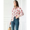 Allegra K Women's Long Sleeve Button Up Vintage Casual Floral Shirt - 2 of 4