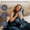 Lavish Home 80x92-Inch Faux Mink Wolf Blanket for Beds or Home Decor (Blue) - 4 of 4