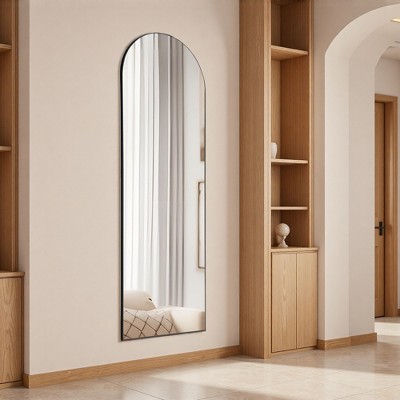 FONTOI Arched/Rectangle Full Length Floor Mirror with Aluminum Alloy Frame Large Standing Mirror for Bedroom Living Room Entryway Bathroom