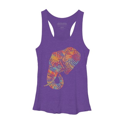 Women's Design By Humans Elephant (Majestic) By kase Racerback Tank Top