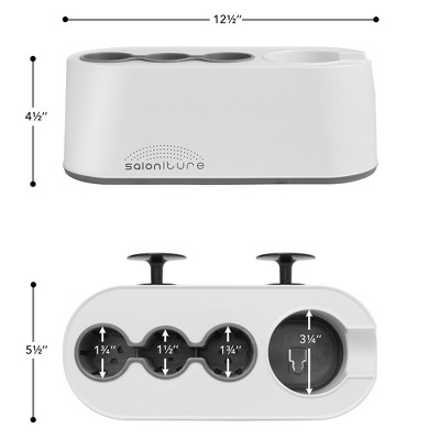 White Wall Mount Hair Dryer and Tool Organizer