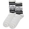 Memoi Women's New York Skyline Double Stripe Anklet Sock White 9-11 - 3 of 4