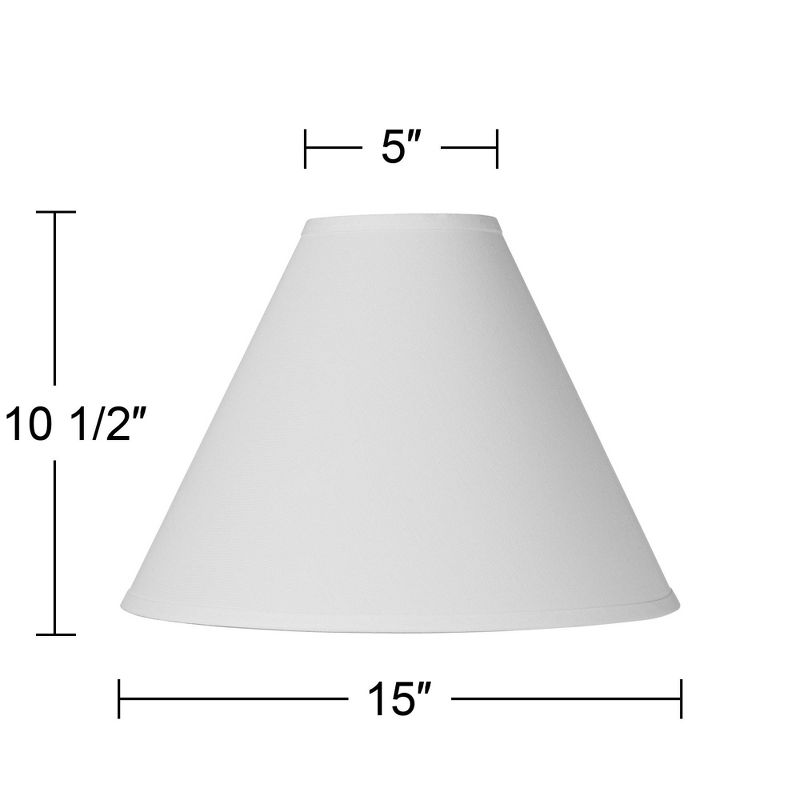 Brentwood Antique White Linen Medium Chimney Lamp Shade 5" Top x 15" Bottom x 10.5" High x 11.5" Slant (Spider) Replacement with Harp and Finial, 6 of 8