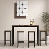 Tangkula 4PCS 26" Bar Stool Set w/Metal Frame Footrest Backless Counter Height Stool Brown - 3 of 4