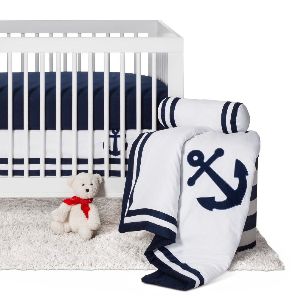 Sweet Jojo Designs Anchors Away 11pc Crib Bedding Set - Navy -  50580143