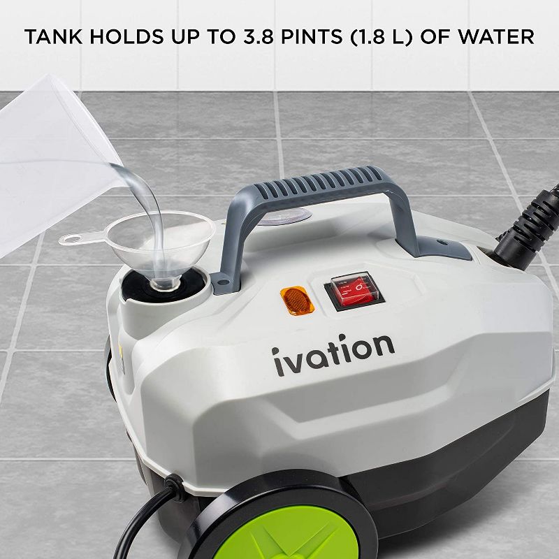 Ivation Multi-Purpose 1800W Canister Steam Cleaner w/ 14-Accessories, Chemical-Free Houshold Cleaning & Sanitizing System, 4 of 8