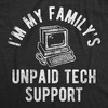 Mens Funny T Shirt Im My Familys Unpaid Tech Support Sarcastic Tee For Men - Crazy Dog Men's T Shirt - 2 of 4