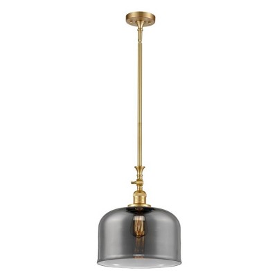 Bell - 1 Light Stem Hung Mini Pendant In Industrial Style-15 Inches Tall and 12 Inches Wide