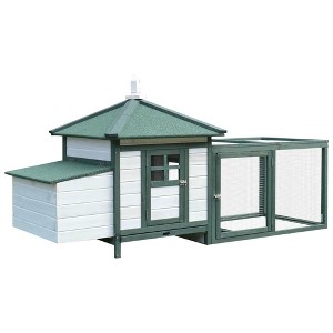 Resenkos Rabbit Hutch, Duck Cage Hutch,Chicken Coop,Chicken Coop Hen House Cage with Nesting Box, Enclosed Run and Removable Tray, Green - 1 of 1