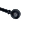 Versailles Heirloom Textured Ball Steel Heavy Duty Curtain Rods for Windows Set Black/Silver - image 2 of 4