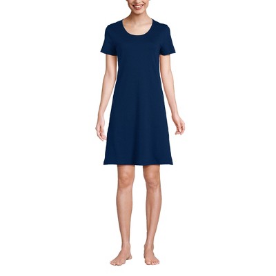 Lands' End Women's Cotton Short Sleeve Knee Length Nightgown