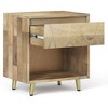 Bissell Nightstand Natural - WyndenHall: Solid Mango Wood, Brass Inlay, 24" Height, Bedroom Storage - 2 of 4