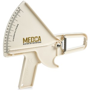 MEDca Pro Body Skin Caliper, Handheld BMI Tool with Chart for Fitness & Fat Monitoring, White - 1 of 4