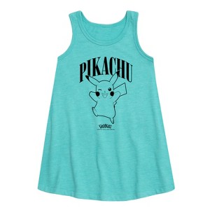 - Pokémon - Pikachu Wink Graphic Sleeveless Aline Dress - 1 of 3