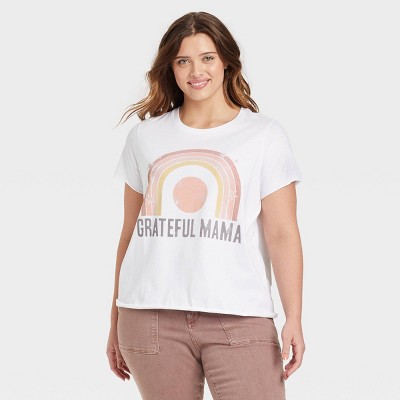 Women's Mother's Day Grateful Mama Short Sleeve Graphic T-Shirt - White