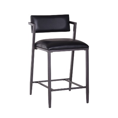 Yates Metal Tilt Back Counter Height Barstool Pewter Black - Hillsdale Furniture