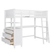 NicBex Twin Size Bunk Bed with Desk Loft Bed Pine Bed Frame with 3 Drawers, Shelves, Inclined Ladder and Guardrail, No Box Spring Required - 3 of 4