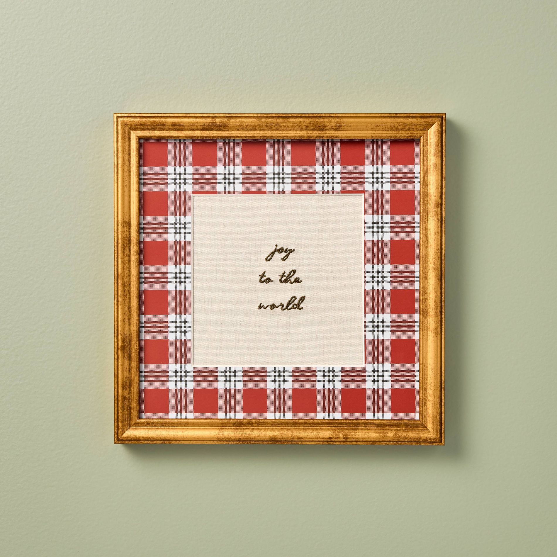 Joy To The World on Plaid Mat Wall Art - Hearth & Hand™ with Magnolia