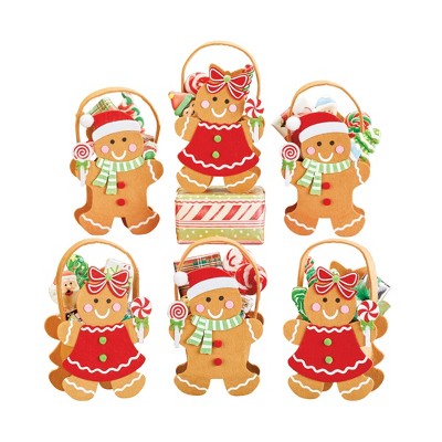 Adorable Fabric Gingerbread Holiday Treat Bags Set of 6