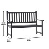 Merrick Lane Indoor/Outdoor Patio Bench/Dual-Person Loveseat with Slatted Acacia Wood Design for Use in Sunroom, Backyard, Porch, or Garden - 4 of 4