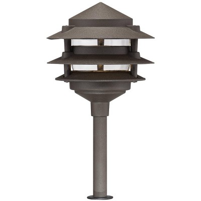 John Timberland Three-Tier Pagoda 12" H Bronze LED Landscape Path Light