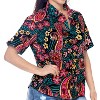 LA LEELA Womens Summer Button Down Short-Sleeve Blouses Beach Hawaiian Shirt Party Dressy Vacation Casual Shirts for Women - 3 of 3