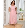 Whizmax Women's Plus Size Loose Sleeveless Jumpsuits Adjustable Spaghetti Strap Stretchy Long Straight Overalls Skirt - 2 of 4
