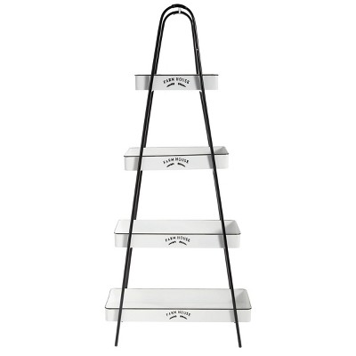 Farmhouse Metal Shelving Unit White - Olivia & May