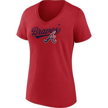 MLB Atlanta Braves Women's Short Sleeve V-Neck T-Shirt