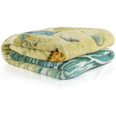 Turtle Beach 50" x 60" Multicolor Fleece Throw Blanket