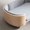 Sapphtopaz Velvet Elevated Dog Bed with Wood legs & Bent Wood Back Pet Sofa with Removable Foam Soft Cushion Dog Supplies - 3 of 4