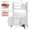 Cat Litter Box Enclosure with Shelves,Hidden Cat Box Cabinet Furniture with Scratching Mat,Wood Sturdy Cat Washroom Storage, Indoor Cat House - 2 of 4