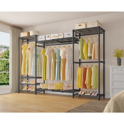 VIPEK X5 Expandable Garment Rack Heavy Duty Clothing Rack, Portable Closet Rack Multi-Functional Clothes Rack , (70.8-79.1)"W x 15.7"D x 76.4"H, Black