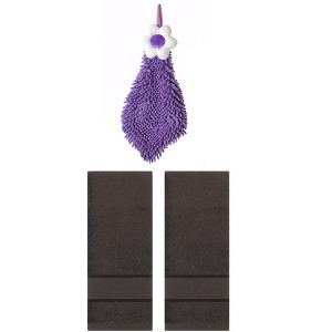 REGALWOVEN 3 Pcs Soft Absorbent Hand Towel Bathroom Decorative Set - 1 of 4